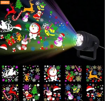 🔥¡Oferta imperdible! Proyector de luz navideña USB con 16 patrones