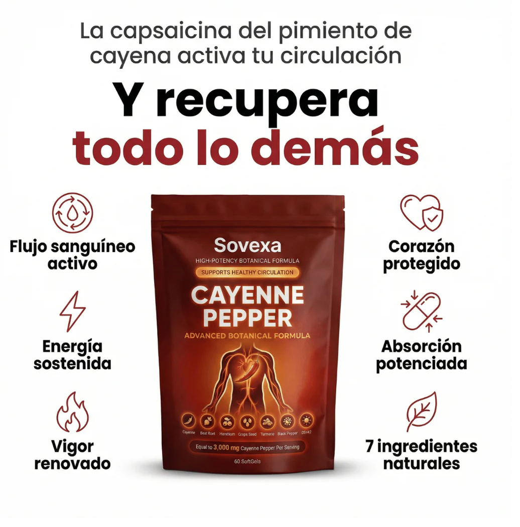 Sovexa Capsaicina Activa® en Softgels - Reactiva tu Circulación Natural