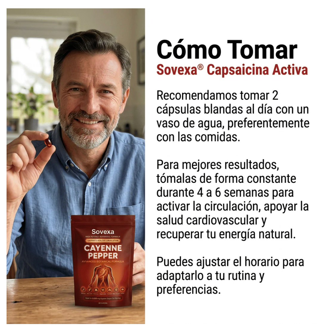 Sovexa Capsaicina Activa® en Softgels - Reactiva tu Circulación Natural