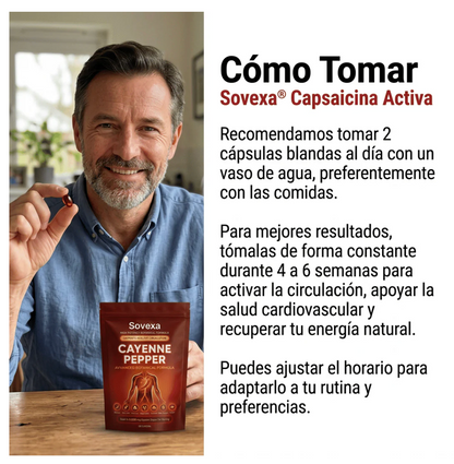 Sovexa Capsaicina Activa® en Softgels - Reactiva tu Circulación Natural