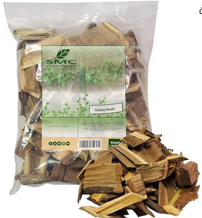 Madera de riñón 4 oz, bolsa revendible, té de palo azul, corteza de té de Palo Azul, astillas de madera de Palo Azul, Palo Azul 4 oz,