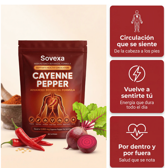 Sovexa Capsaicina Activa® en Softgels - Reactiva tu Circulación Natural